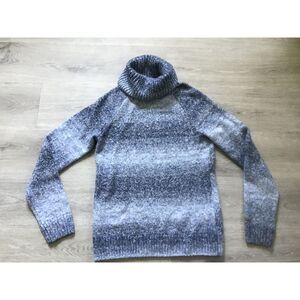 COLUMBIA Womens Sweater Medium Blue Heather Pullover‎ Turtleneck Cowl Neck
